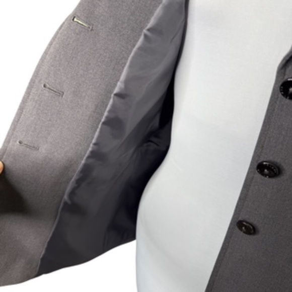 Tahari 3 button Charcoal Gray Fully Lined Jacket & Pant Suit Size 10 - Picture 10 of 11